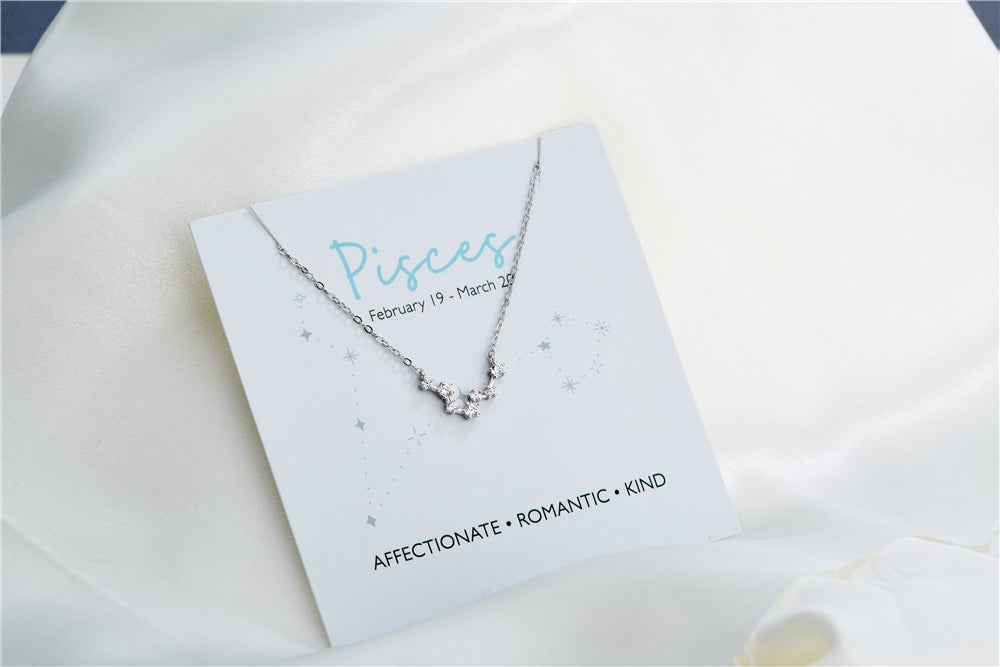 Argento Silver Pisces Constellation Necklace