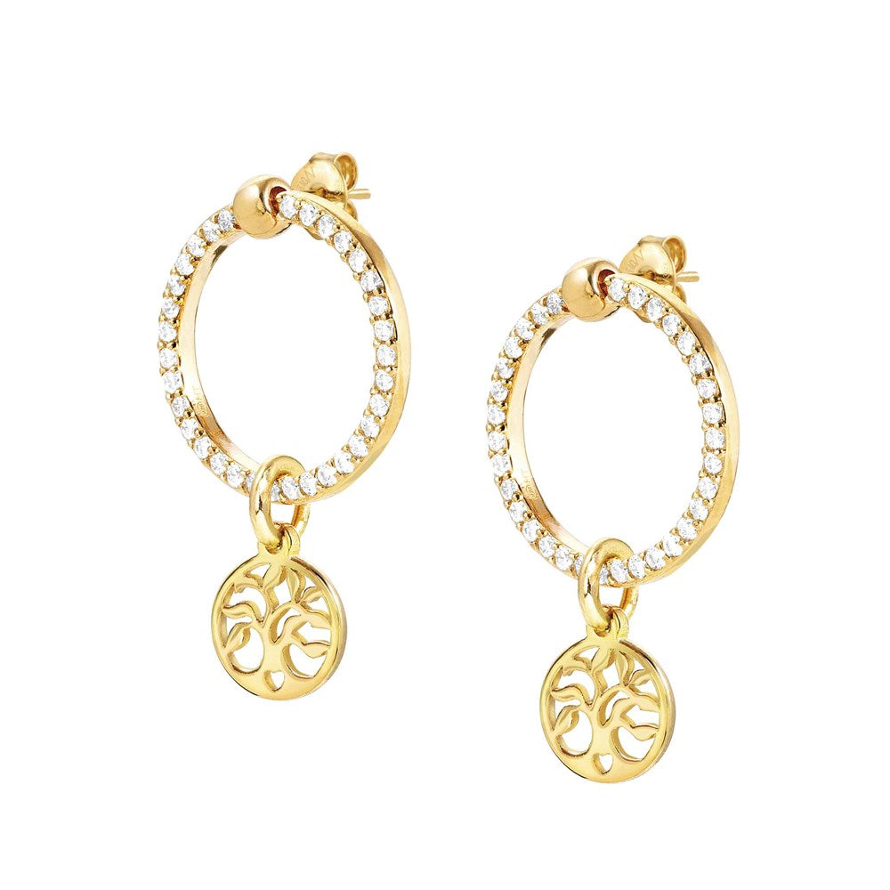 Nomination Gold Chic Crystal Tree of Life Earrings