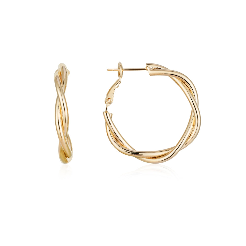 August Woods Gold Twist Hoop Earrings