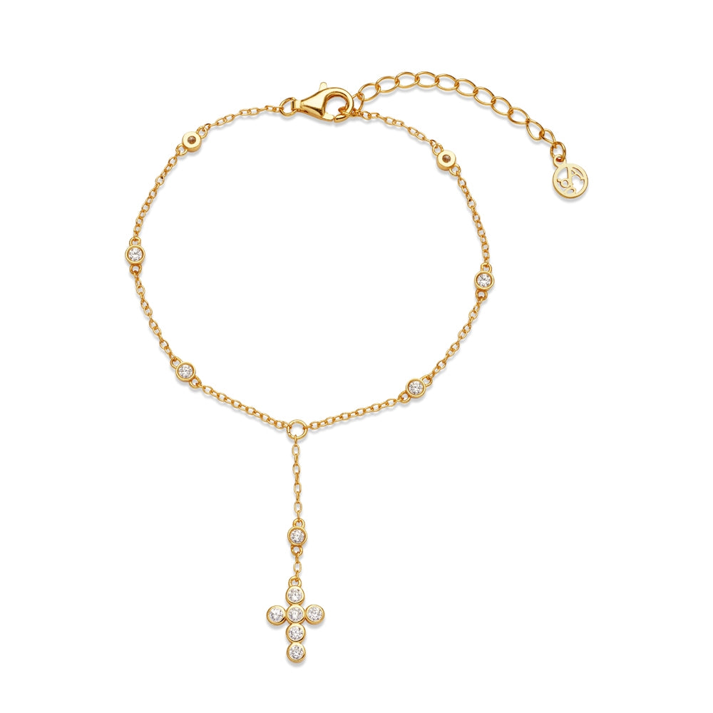Argento Gold Sparkle Cross Bracelet
