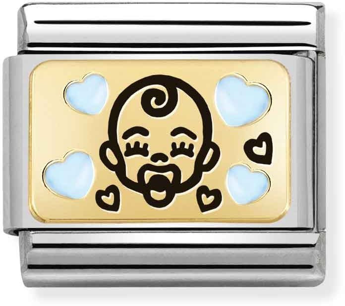Nomination Gold Blue Baby Charm