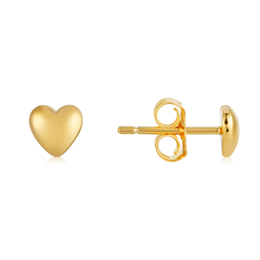 Argento Kids Gold Heart Earrings