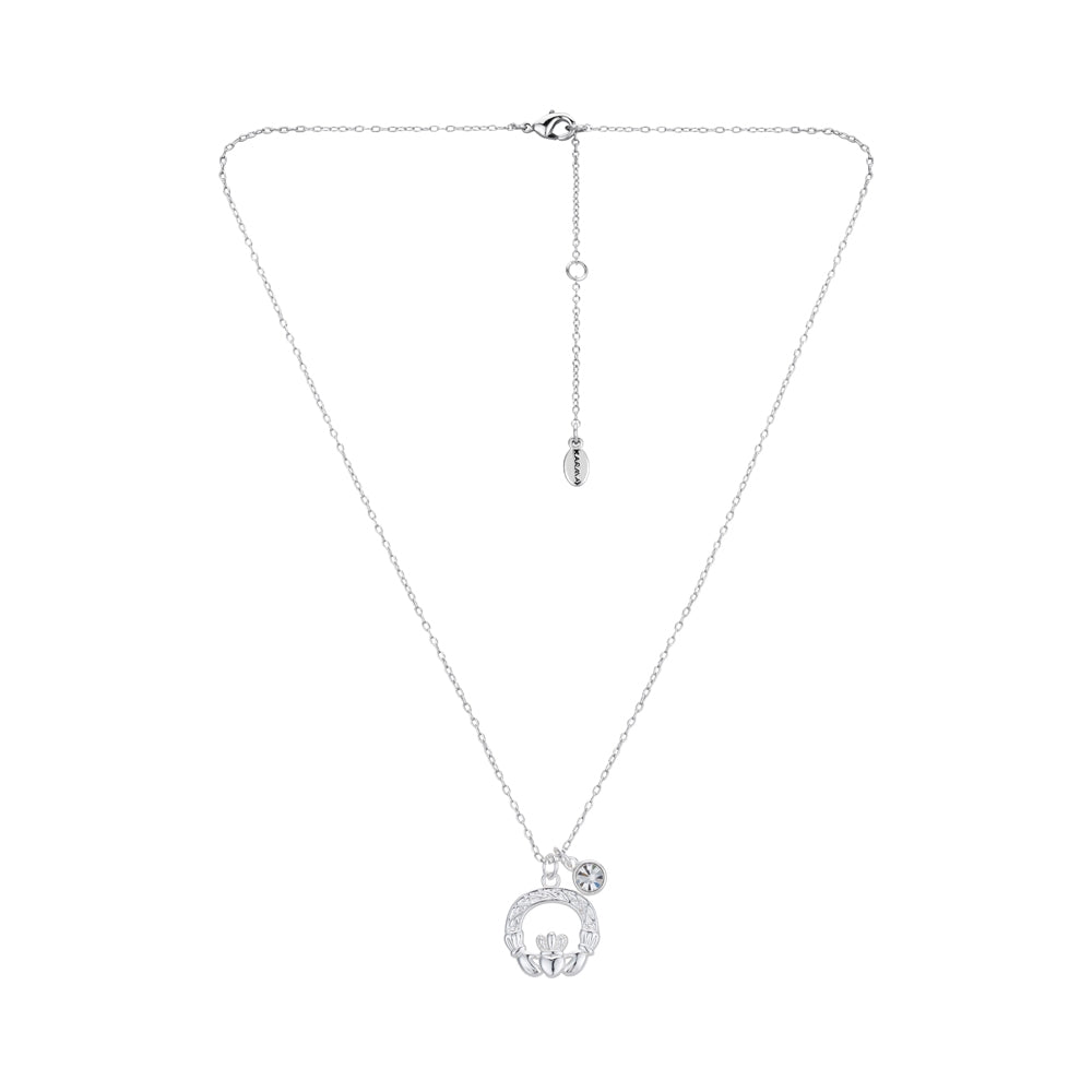 Karma Silver Claddagh Necklace