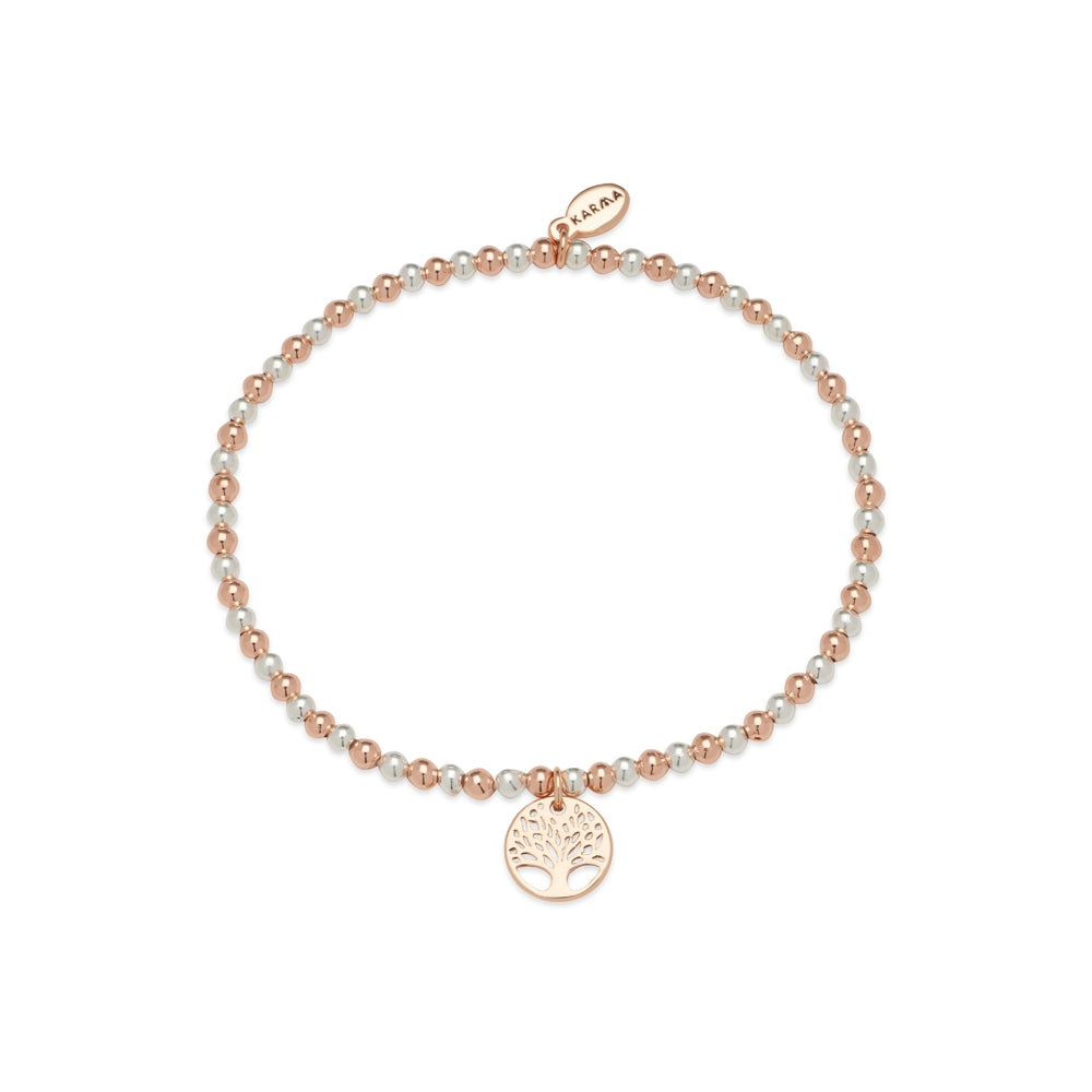 Karma Rose Gold Tree Of Life Stretch Bracelet
