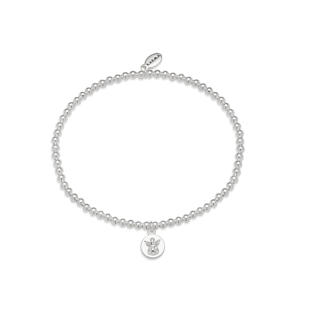 Karma Silver Angel Stretch Bracelet
