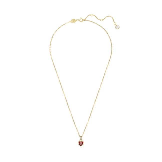 Swarovski Stilla Gold + Red Heart Necklace