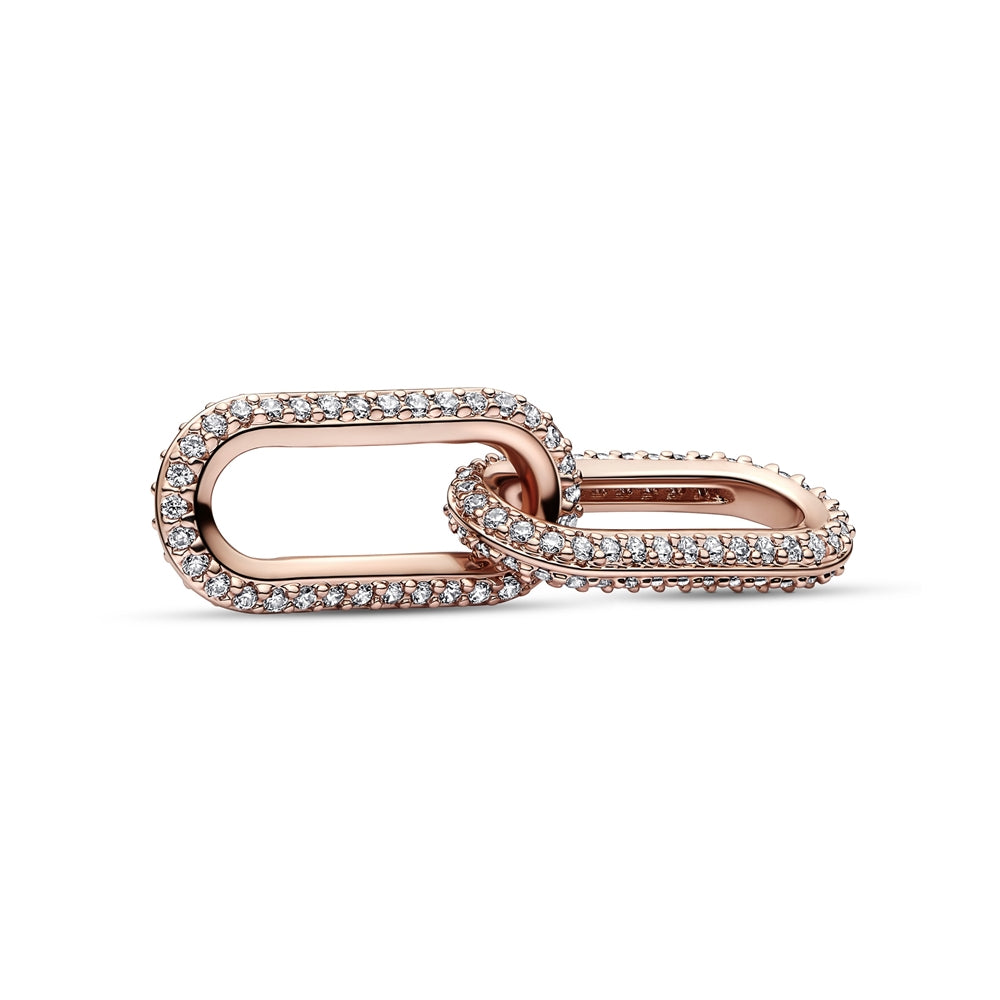 Pandora Me Rose Gold Crystal Styling Double Link Charm