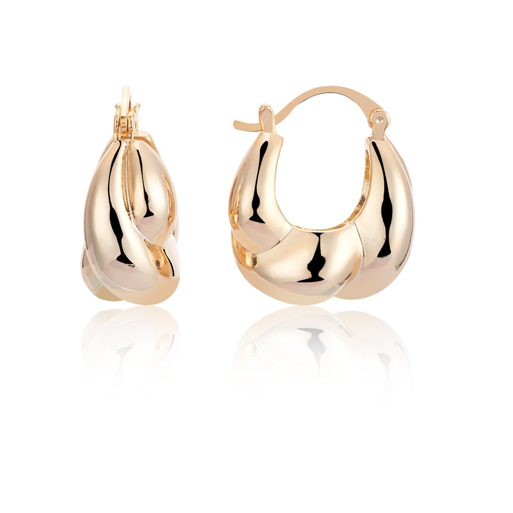 August Woods Gold Chunky Twist Hoop Earrings