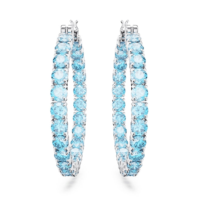 Swarovski Matrix Blue Hoop Earrings