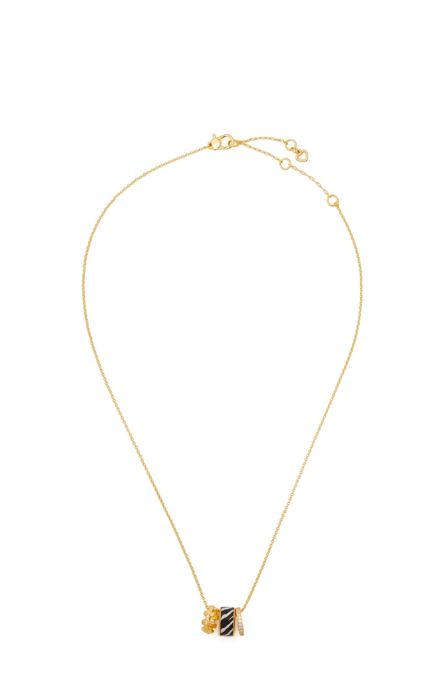 Kate Spade New York Gold Zebra Trio Rings Necklace