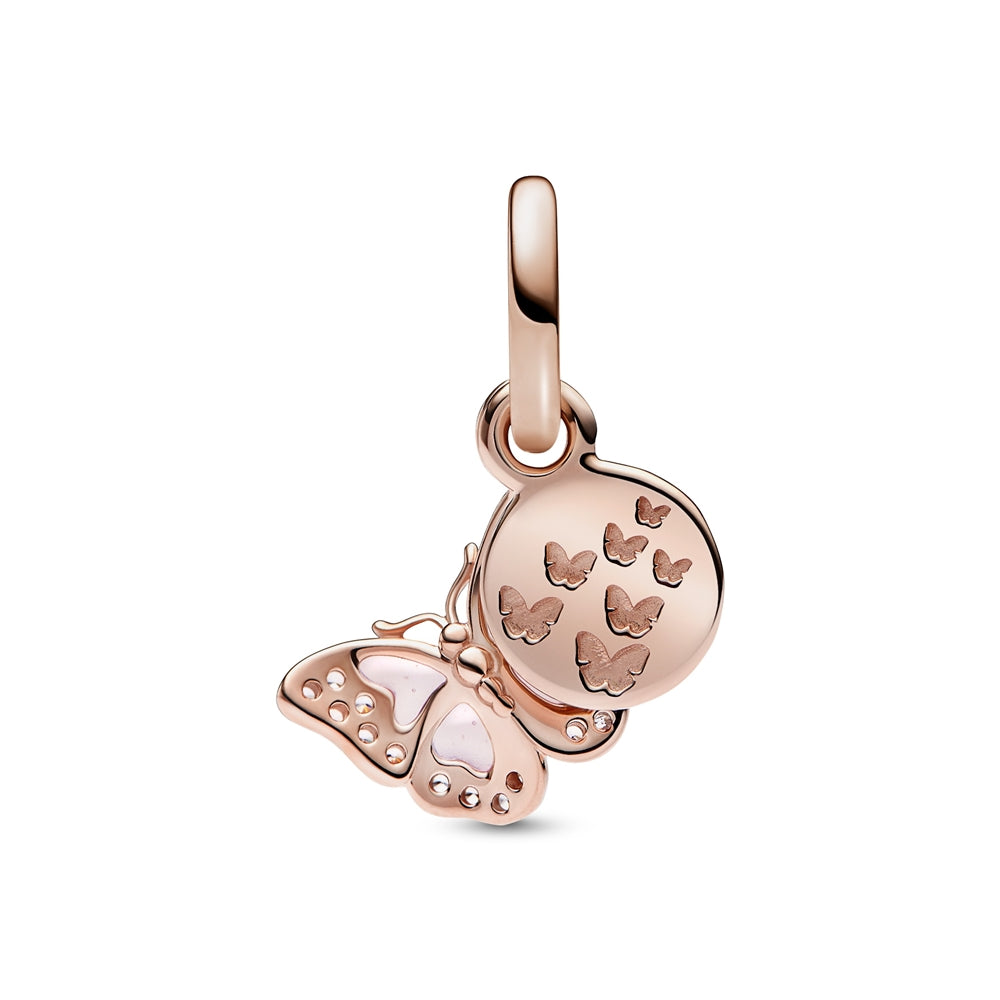 Pandora Pink Butterfly Double Dangle Charm