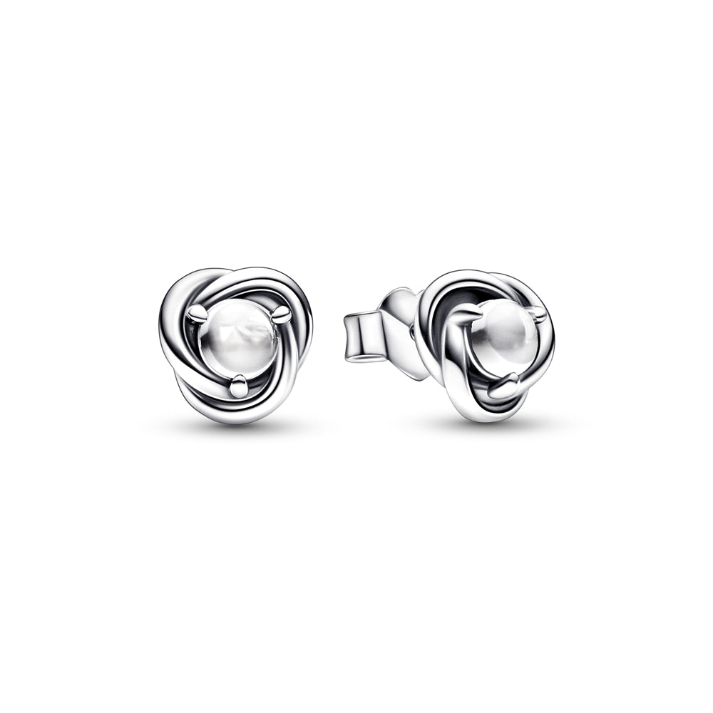 Pandora April Birthstone Eternity Circle Stud Earrings