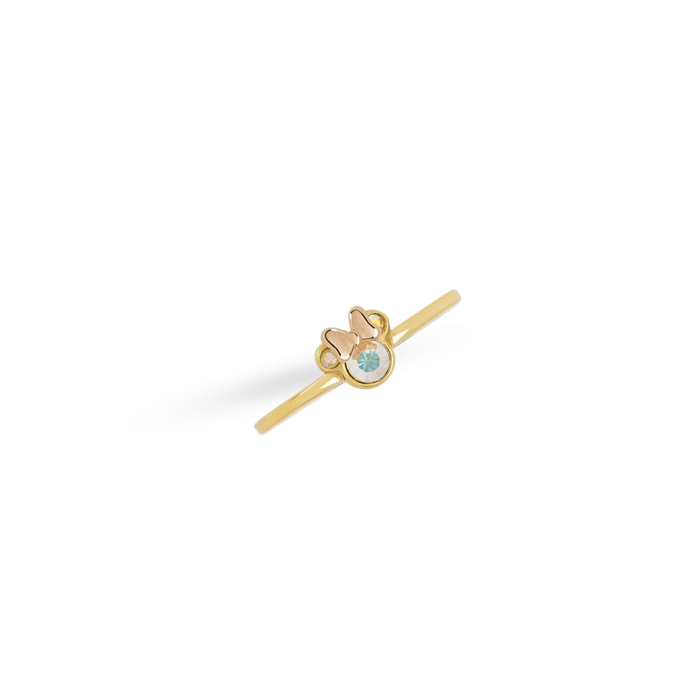 Disney Gold Crystal Minnie Mouse Ring