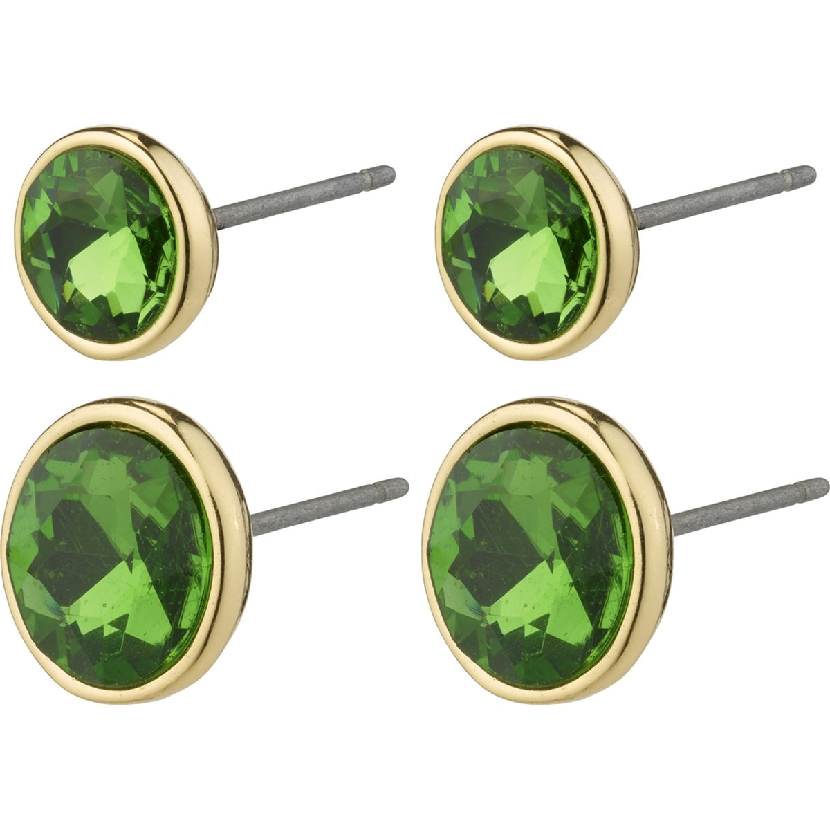 Pilgrim Gold + Green Callie Crystal Earring Set