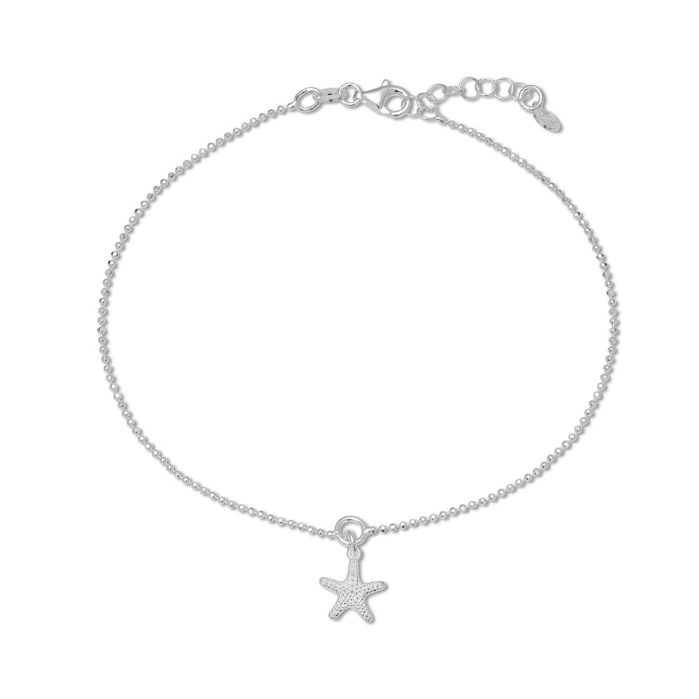 Argento Recycled Silver Starfish Anklet