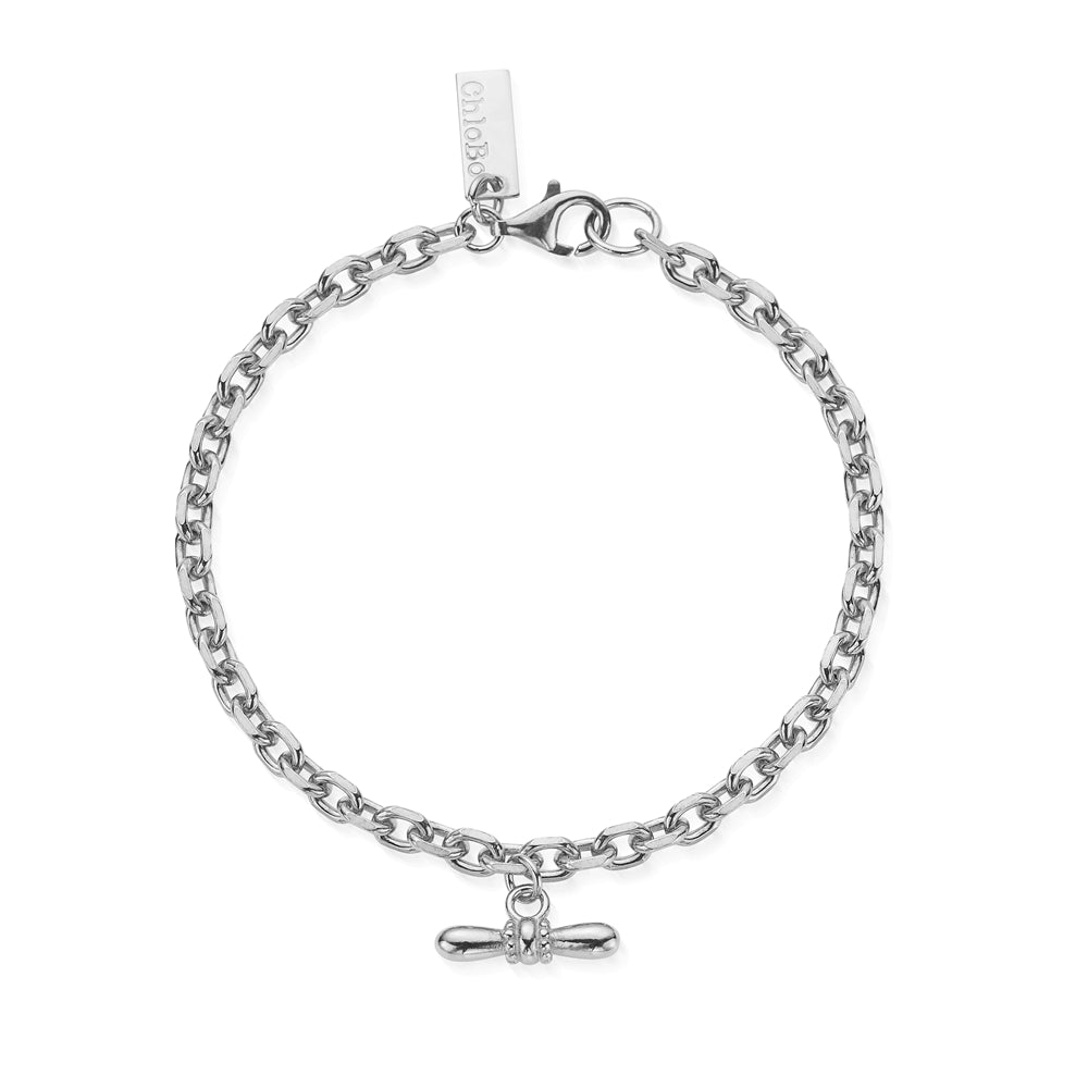 ChloBo Silver Balanced Aura T-bar Bracelet