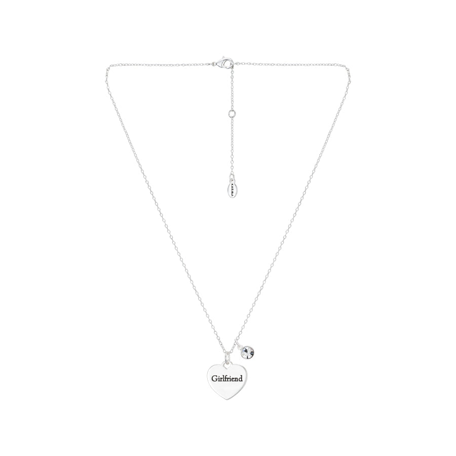 Karma Silver Girlfriend Heart Necklace