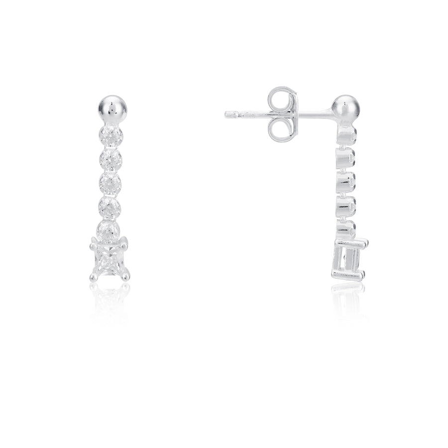 Argento Recycled Silver Tennis Drop Earrings