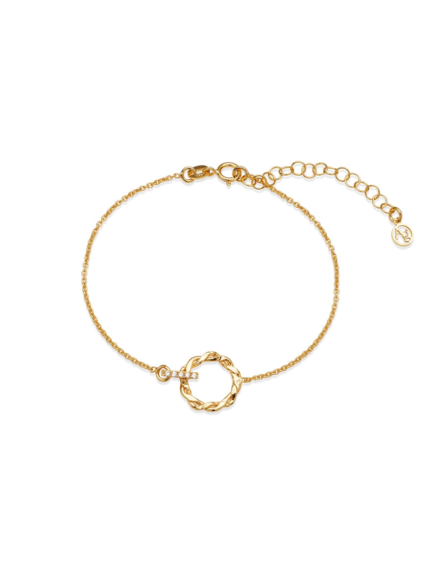 Argento Gold Twist Crystal Circle Bracelet