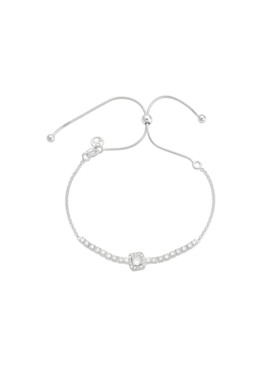 Argento Silver Solitaire Square Bracelet