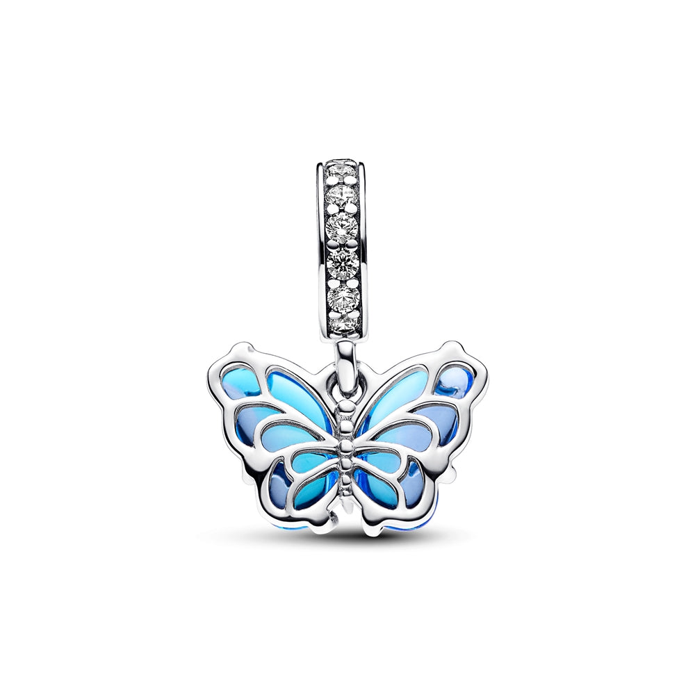 Pandora Blue Murano Glass Butterfly Dangle Charm
