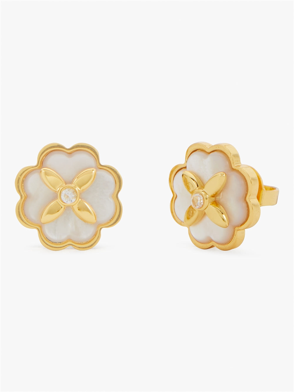 Kate Spade New York Gold Mother Of Pearl Flower Earrings