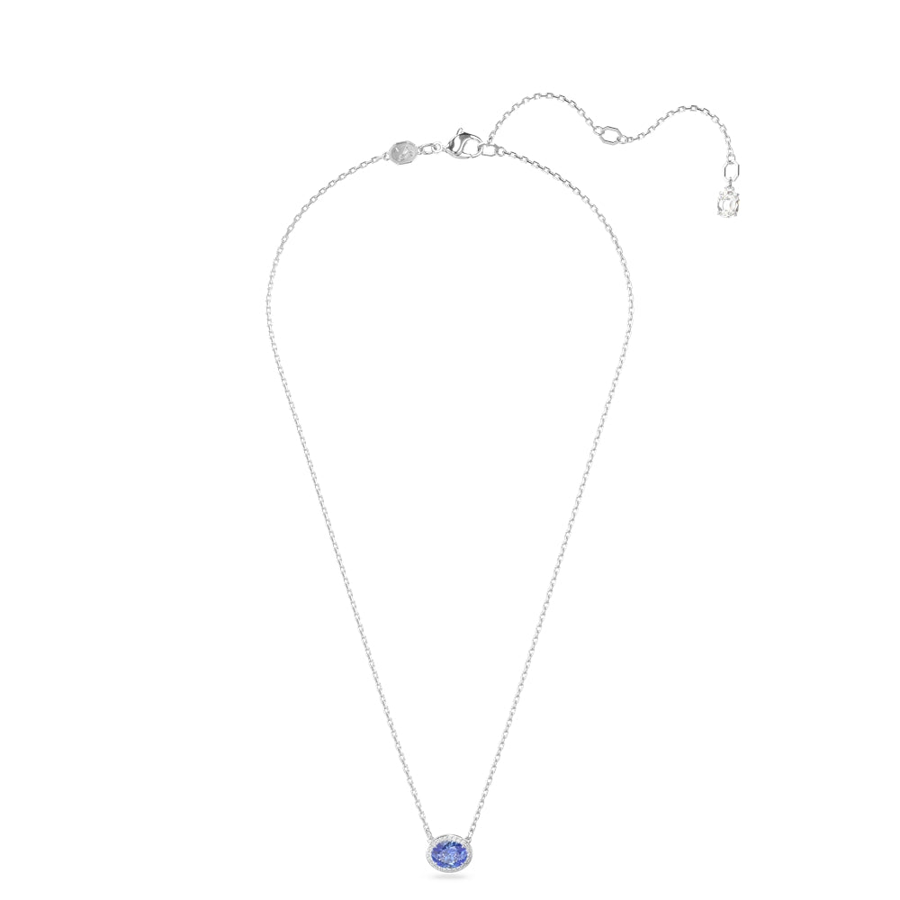 Swarovski Constella Blue Oval Cut Rhodium Necklace
