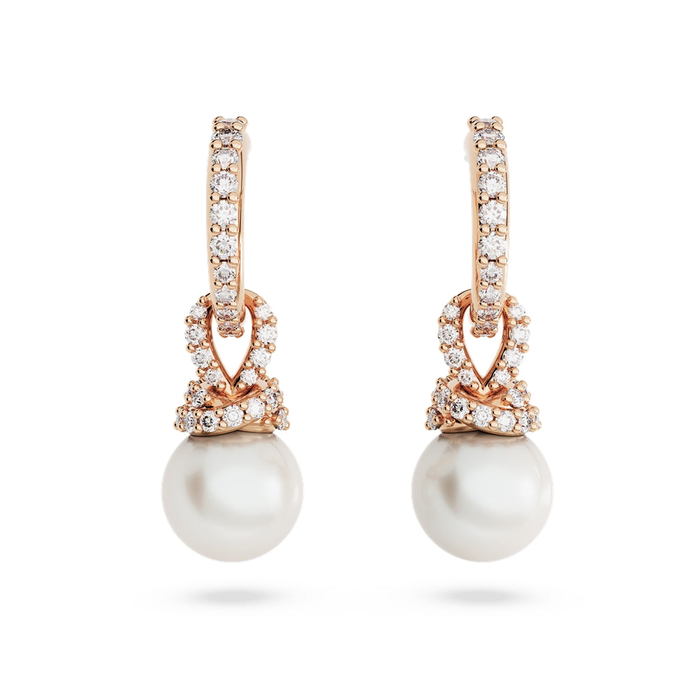 Swarovski Originally While Pearl Rose Gold Drop Earrings