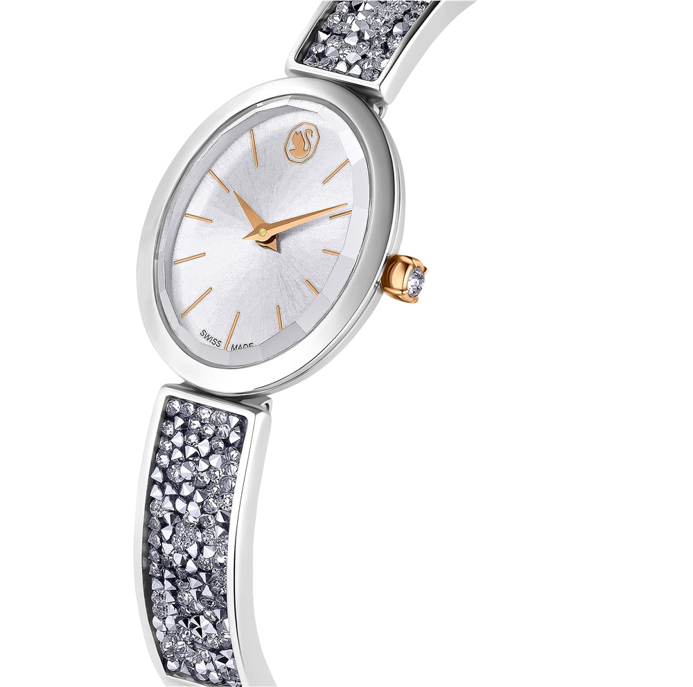 Swarovski Crystal Rock White and Stainless Steel Oval Watch