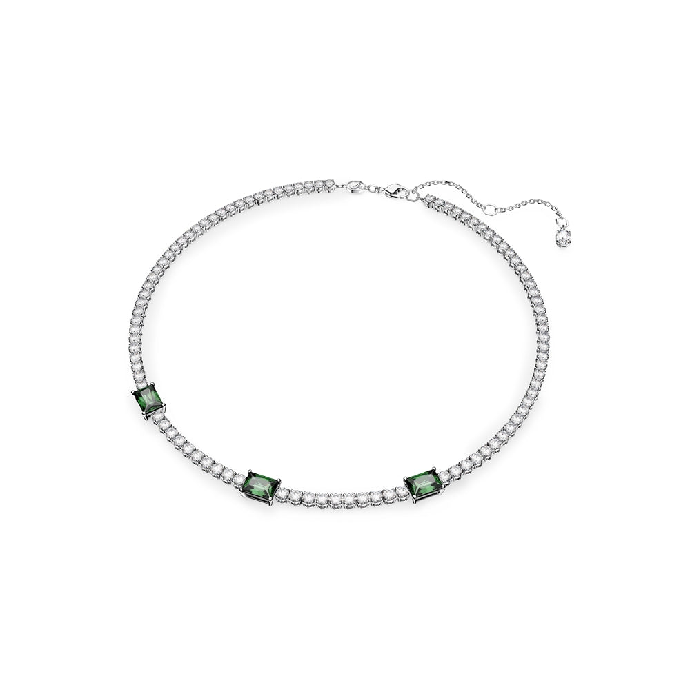 Swarovski Matrix Mixed Cut Green Tennis Necklace