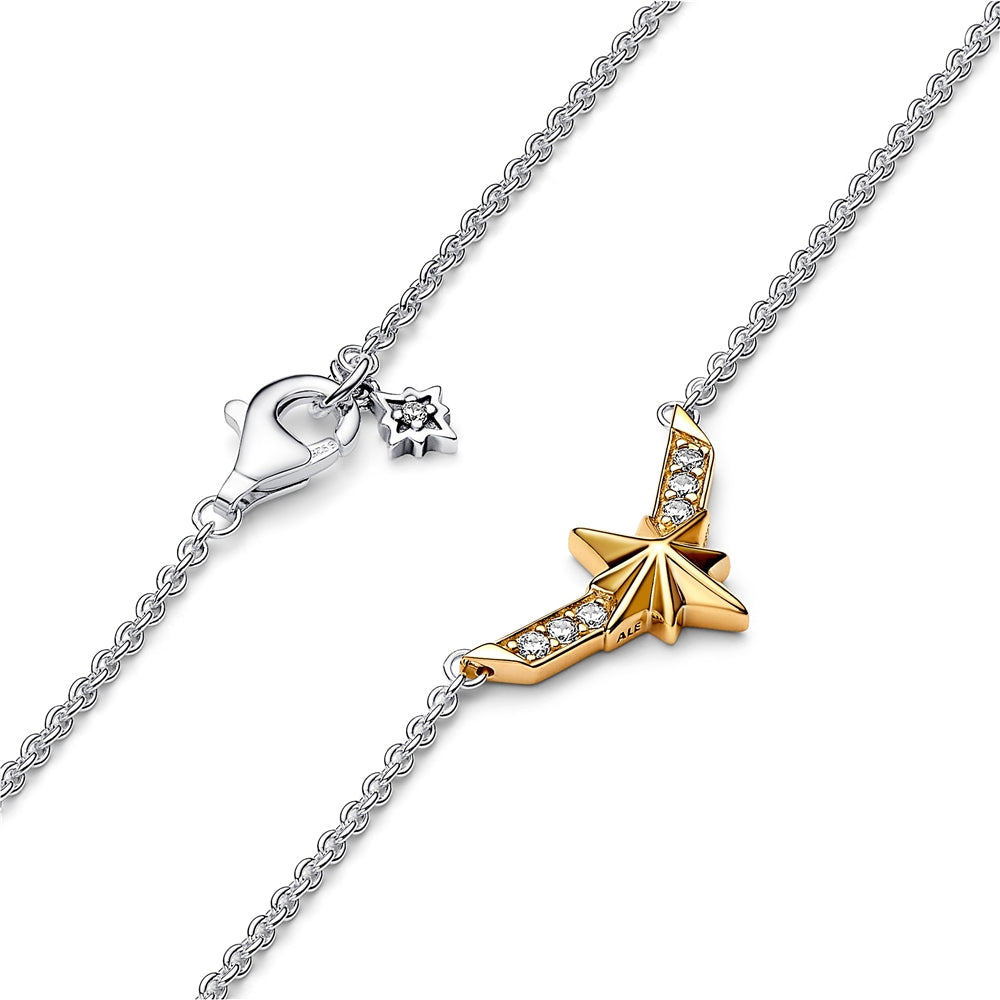 Pandora Marvel Captain Marvel Octogram Star Two-Tone Necklace