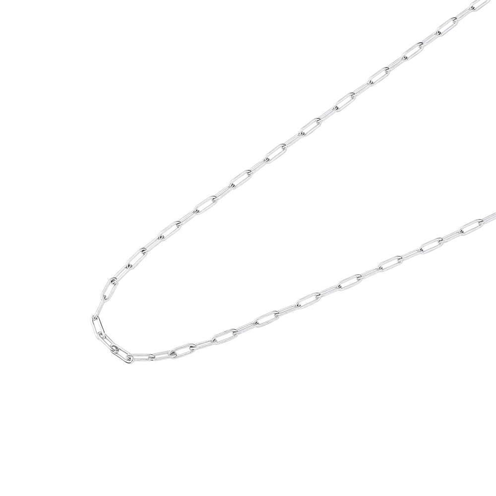 Argento Silver 35CM Paper Clip Necklace