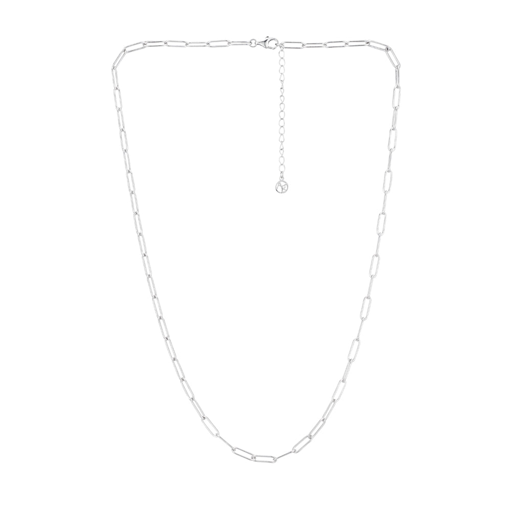 Argento Silver 46CM Paper Clip Necklace