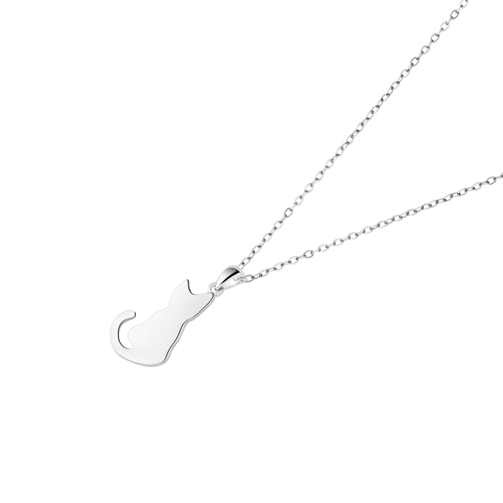 Argento Silver Cat Pendant Necklace