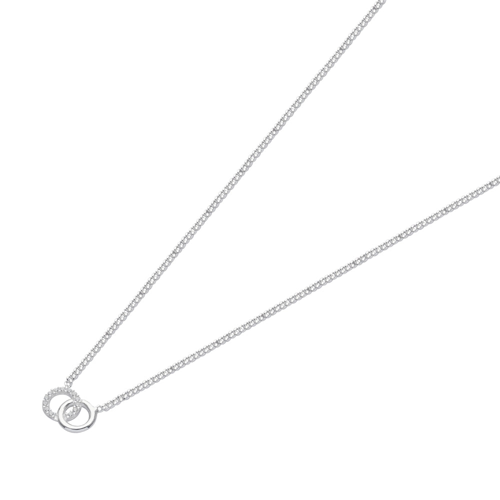 Argento Silver Linked CZ Circle Necklace