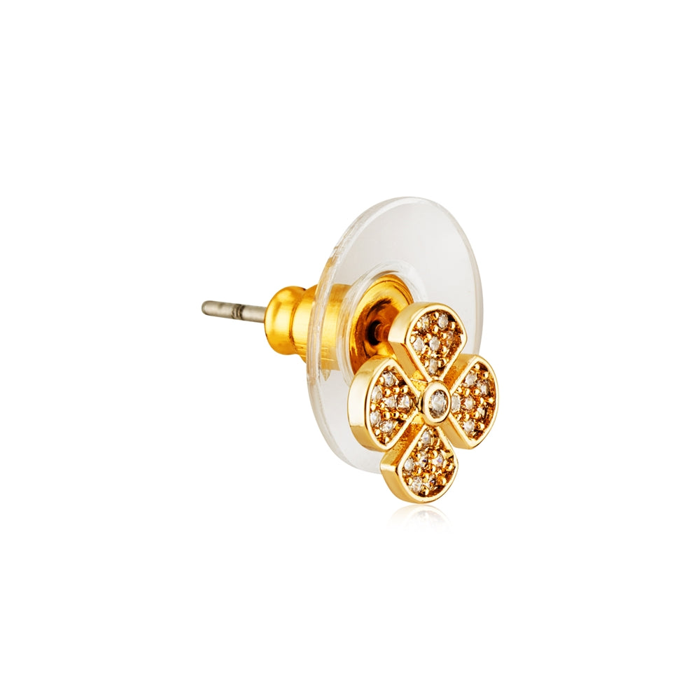 August Woods Gold Petite Floral CZ Stud Earrings