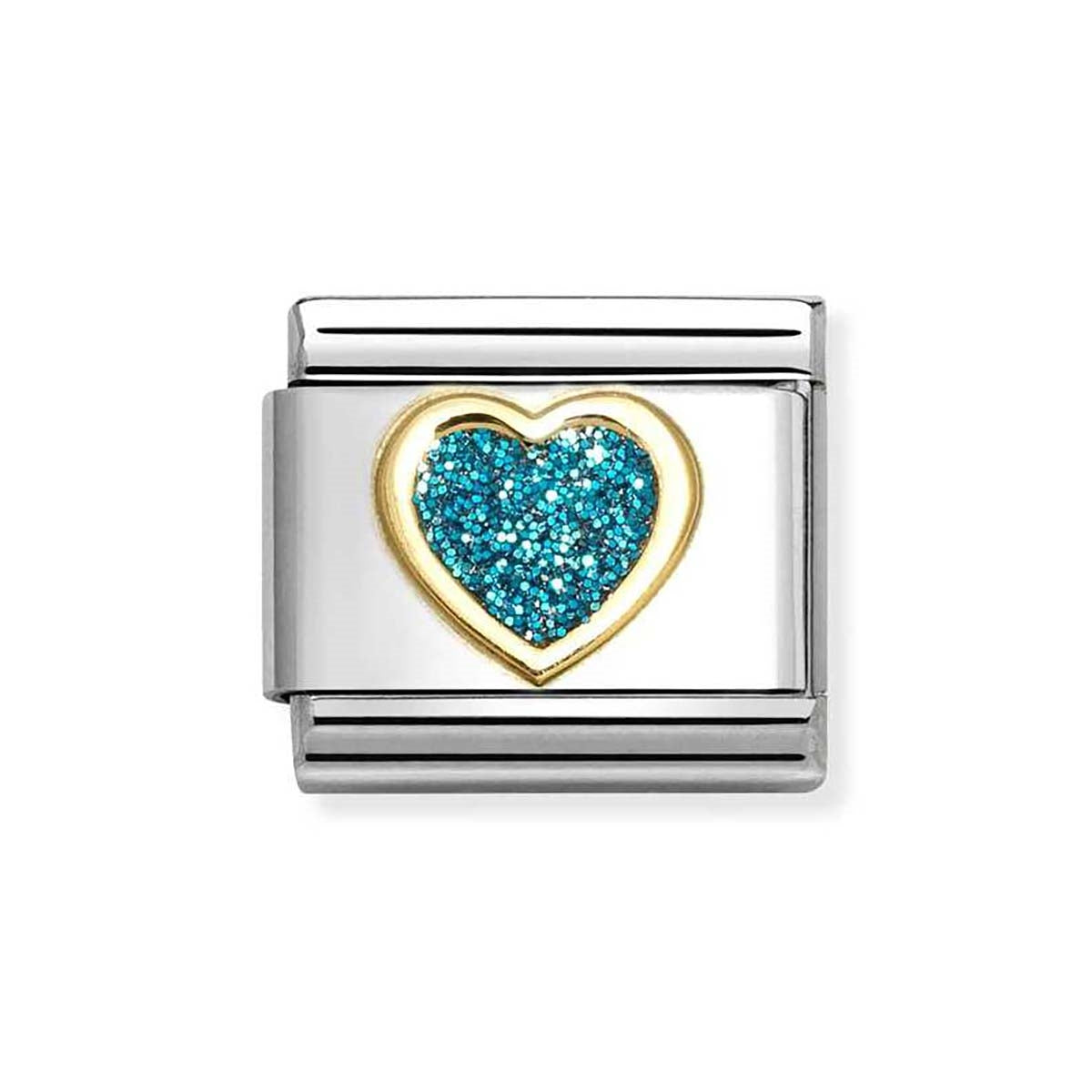 Nomination Light Blue Glitter Heart Charm