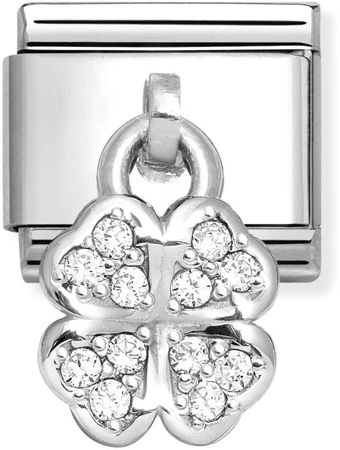 Nomination White Four-Leaf Clover Charm