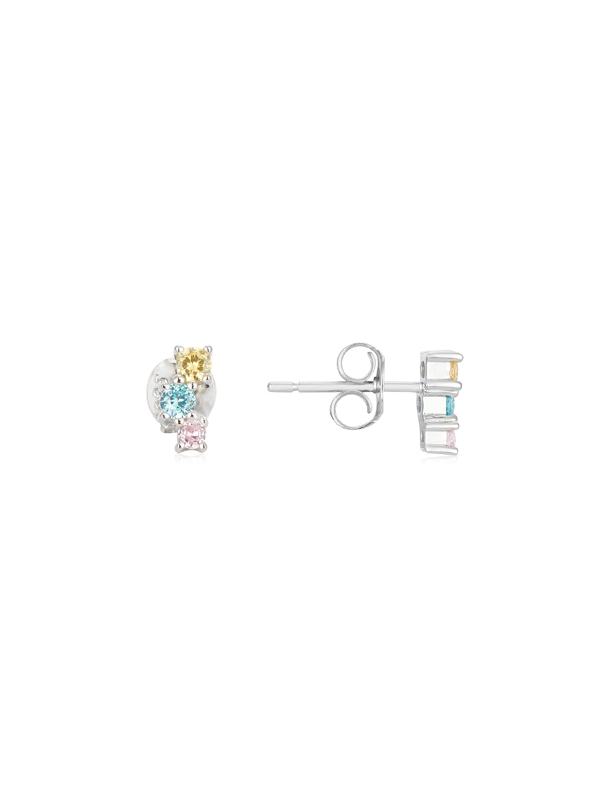 Argento Silver Kids Multi Colour Stud Earrings