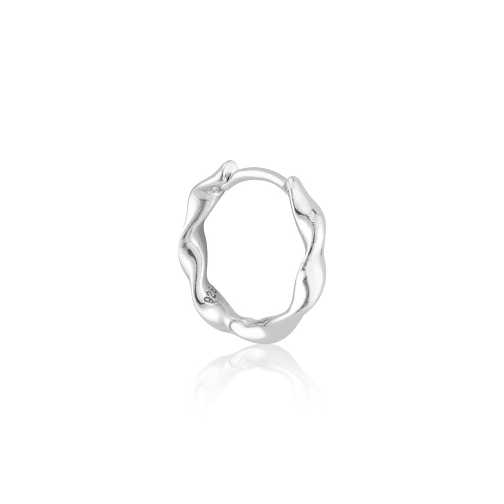 Argento Silver Twist Hoop Earrings