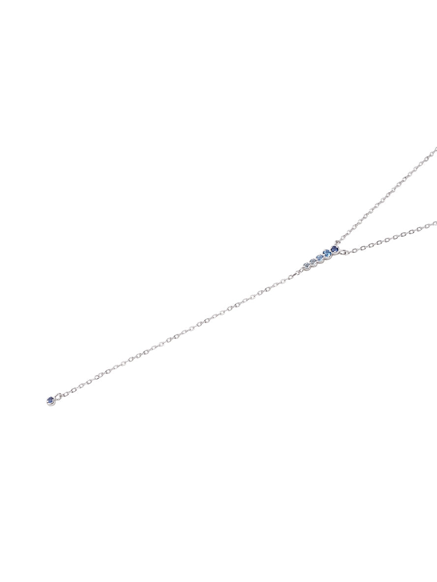 Argento Silver and Blue Tennis Drop Necklace