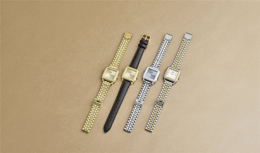 CLUSE Gracieuse Light Blue and Silver Square Watch