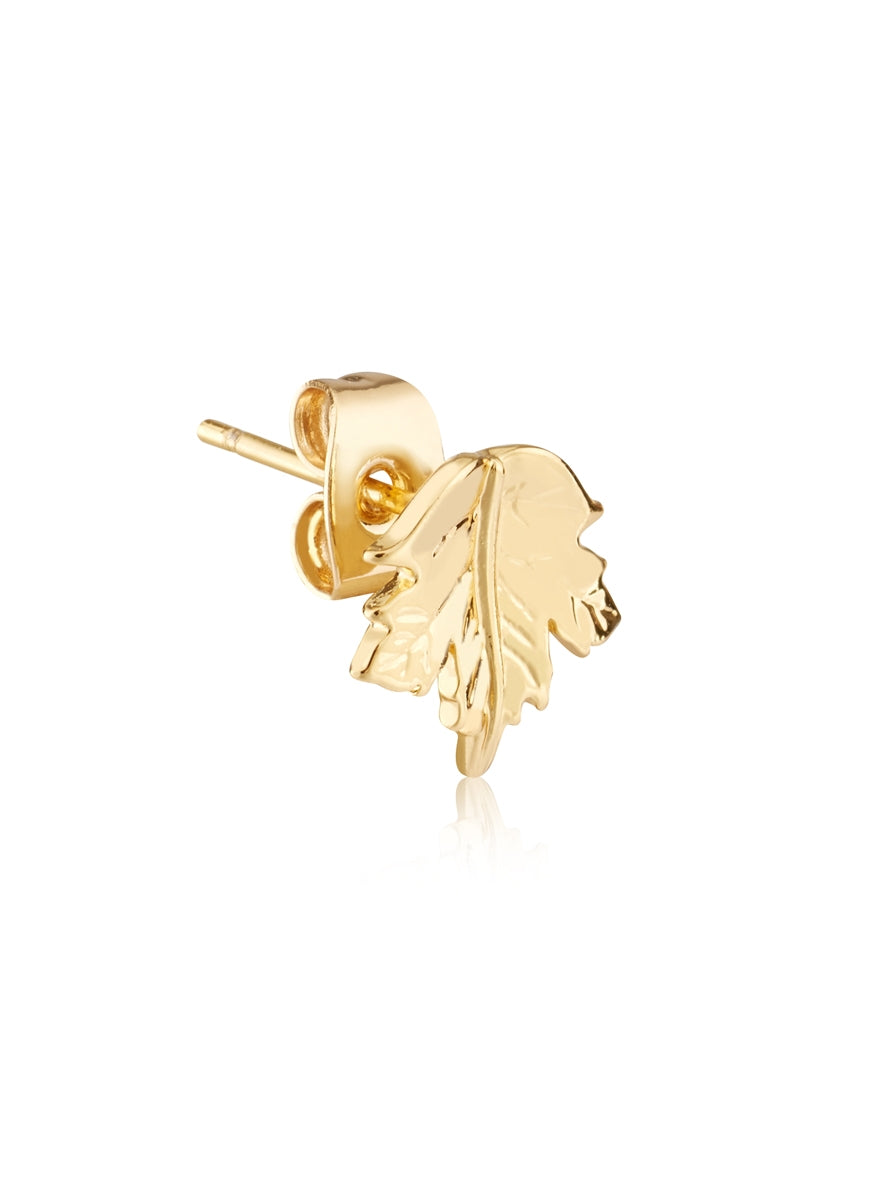 Karma Gold Plated Leaf Studs