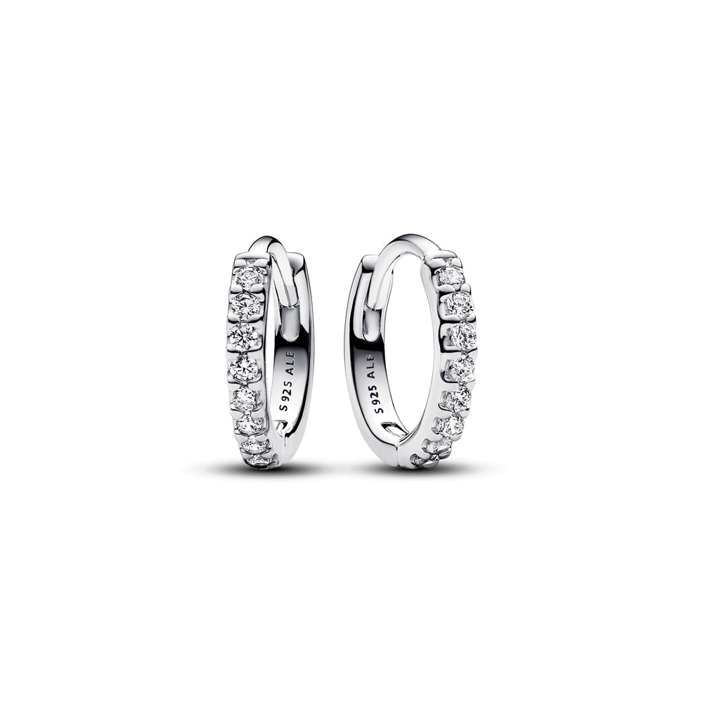 Pandora Silver Sparkling Huggie Hoop Earrings