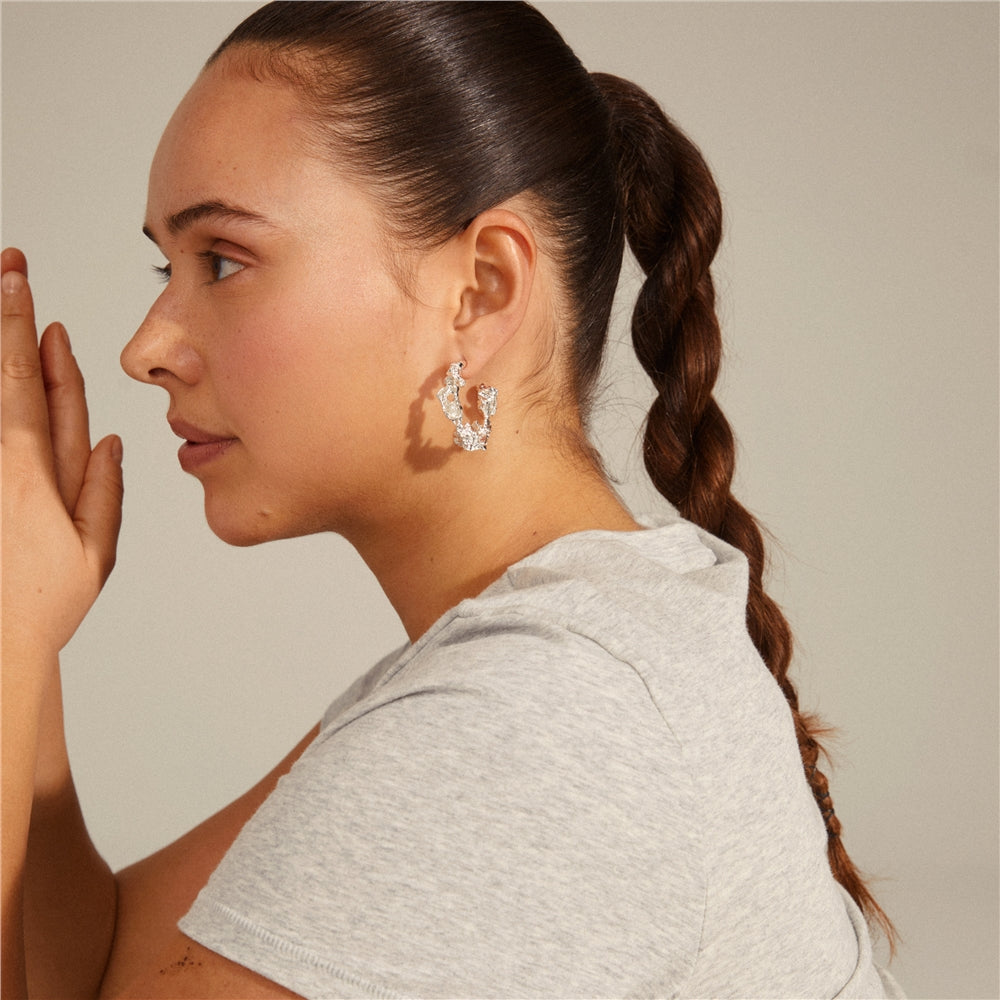 Pilgrim Silver Plated Flow Recycled Large Hoops