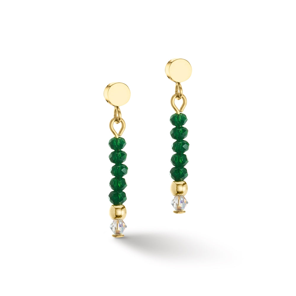 Coeur De Lion Gold Dark Green Beaded Earrings