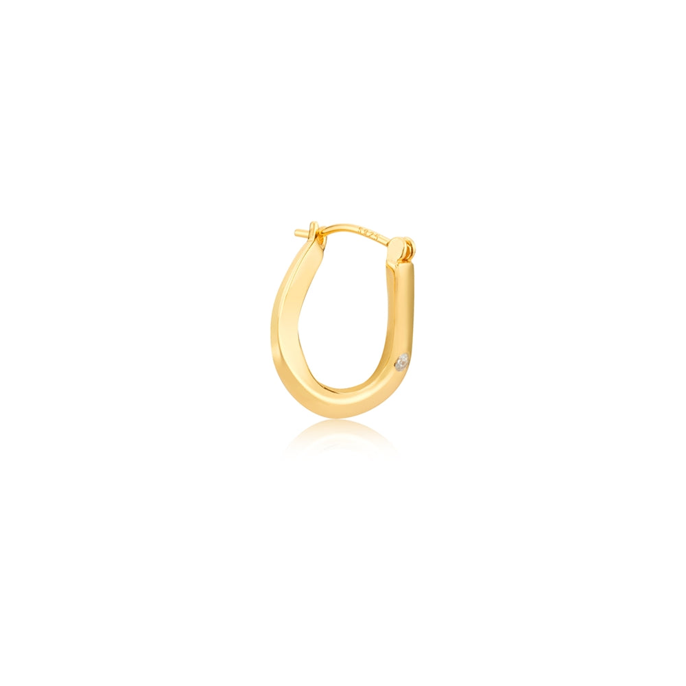 Argento Gold Wave Huggie Hoop Earrings
