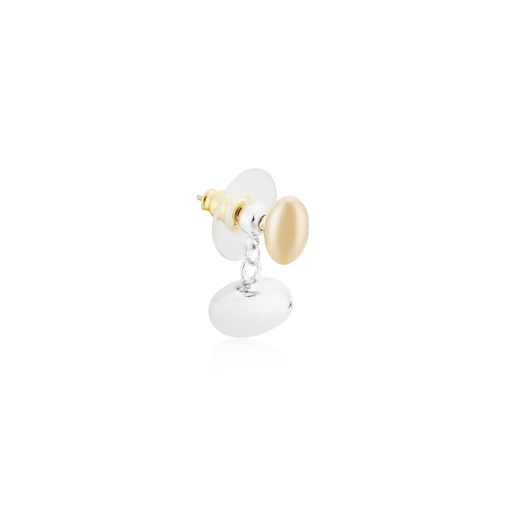 August Woods Silver Two Tone Pebble Earrings
