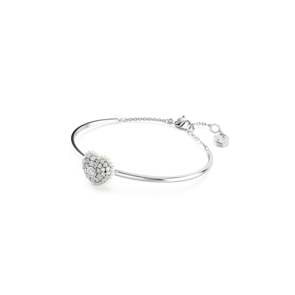 Swarovski Hyperbola White Heart Rhodium Plated Bangle