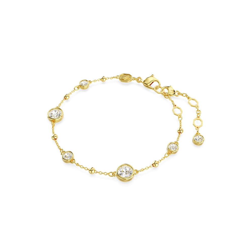 Swarovski Imber Gold Round Cut White Crystal Bracelet